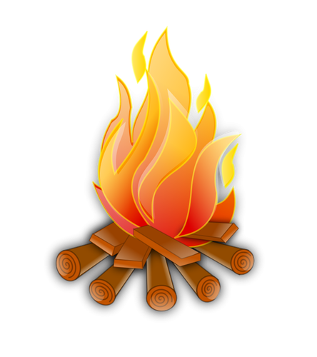 Vector image of wooden fire