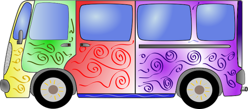 Hippie Van vektor Clip Art