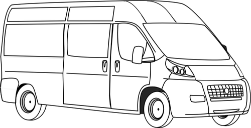 Van line art vector illustration