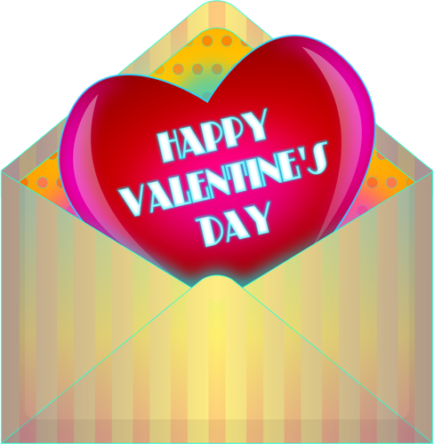 Valentinsdag-kort i konvolutten vektortegning