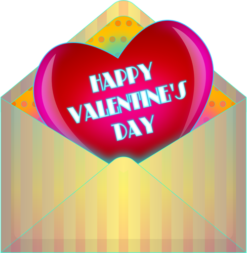 Día de San Valentín tarjeta de dibujo vectorial de envolvente