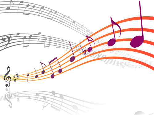 Wavy musical notes vector clip art