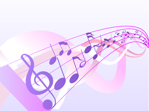 Musical notes wave vector drawing