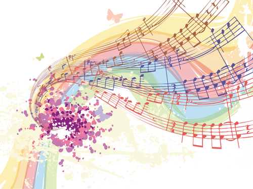 Musical notes pattern vector graphics