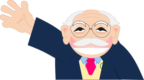 Vector clip art of cartoon old man character