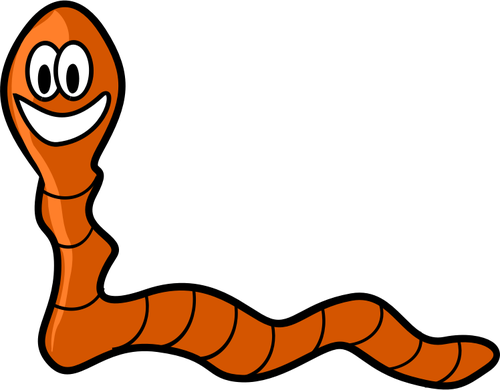 Ilustração em vetor de worm feliz dos desenhos animados