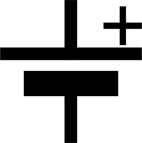 Vector illustration of IEC style single cell battery symbol