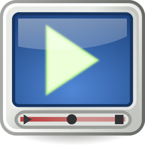 PC video player icon vector illustration