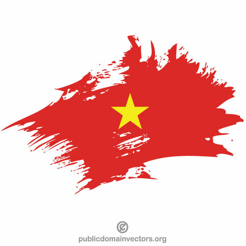 Vietnam flagg penselstrøk