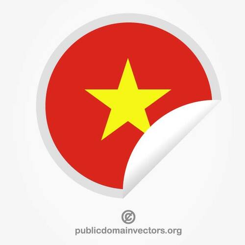 ベトナムの旗とステッカーを剥離