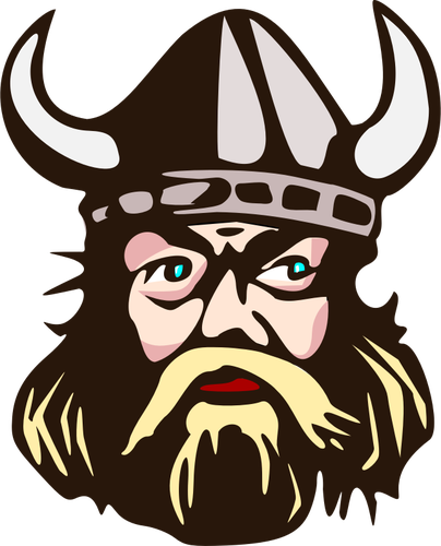 Viking head with horn vector graphics
