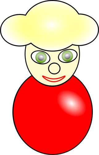 Vector illustration of smiling red female avatar