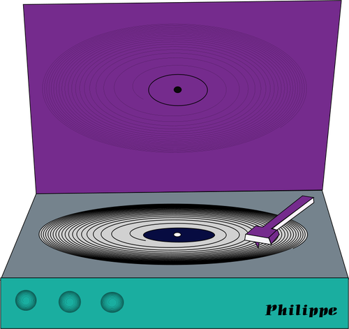 Jednoduchý Philippe gramofonu Vektor Klipart