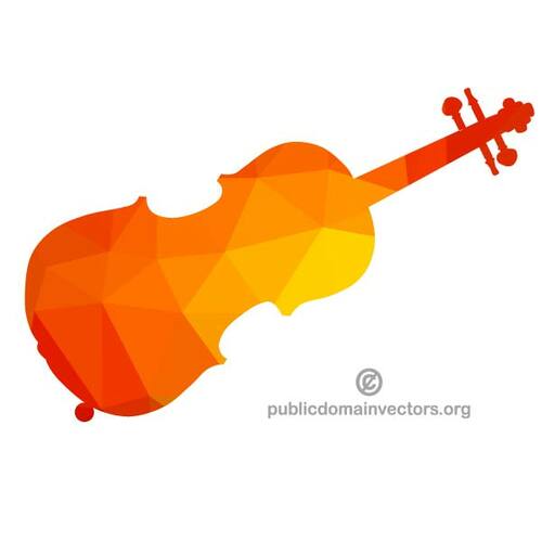Silueta de color de un violín