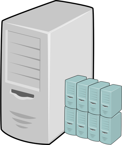 Virtual machine host vector clip art