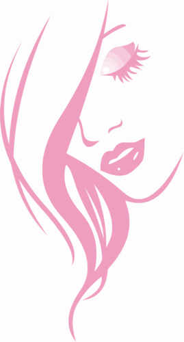 Vektortegning av pink lady med lukkede øyne