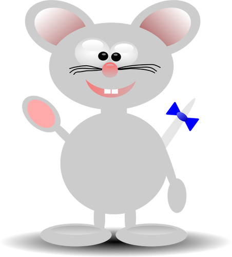 Vector graphics of happy cartoon mouse standing