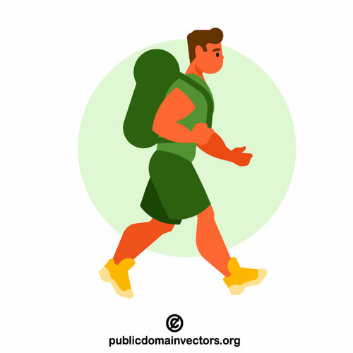 A hiker vector clip art