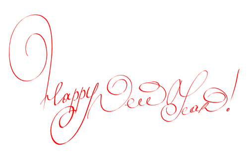 Feliz año nuevo en cartas manuscritas vector de la imagen