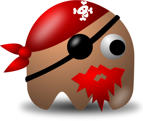 Vector illustration of the king of the pirates in shape of padepokan