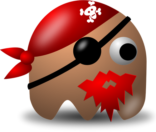 Vector illustration of the king of the pirates in shape of padepokan