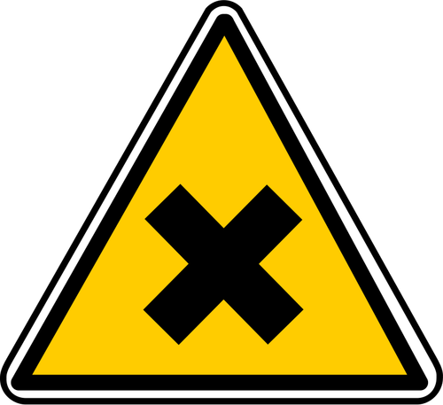 Vector graphics of triangular X warning sign