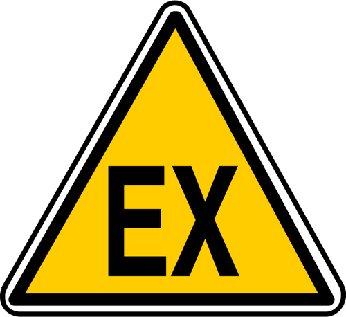 Vector drawing of triangular EX warning sign