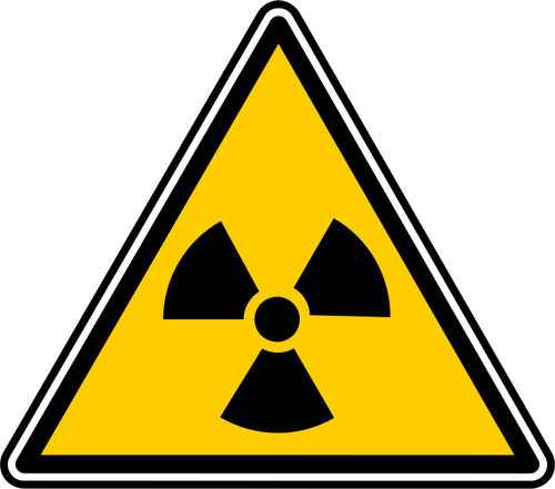 Vector illustration of triangular radioactive materials warning sign,