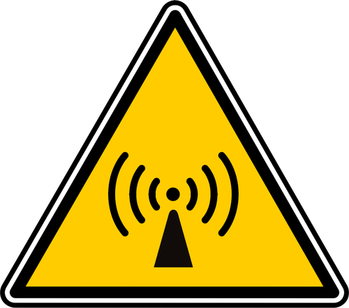 Vector image of triangular radio signal warning sign