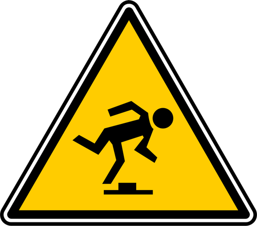 Vector graphics of triangular watch your step warning sign