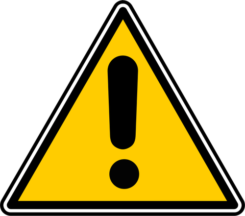 Triangular warning sign with an exclamation mark vector graphics