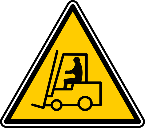 Wózek widłowy bio niebezpieczeństwo ostrzeżenie znak wektorowa