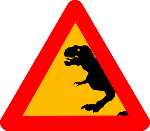 Warning symbol Tyrannosaurus Rex