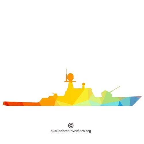 صورة ظلية لسفينة حربية