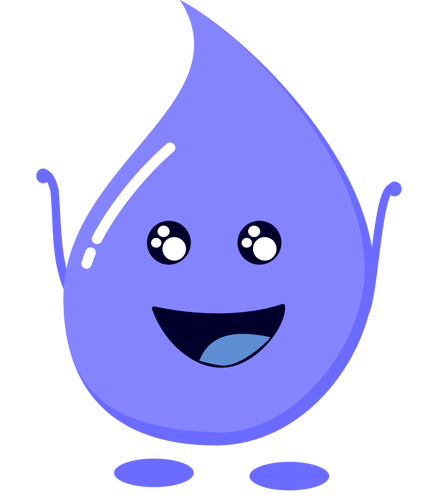 Kapka vody fialové