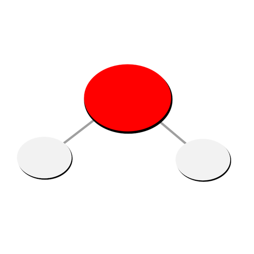 Dibujo vectorial de agua molécula H2O
