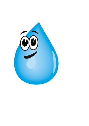 Smiling water droplet vector clip art
