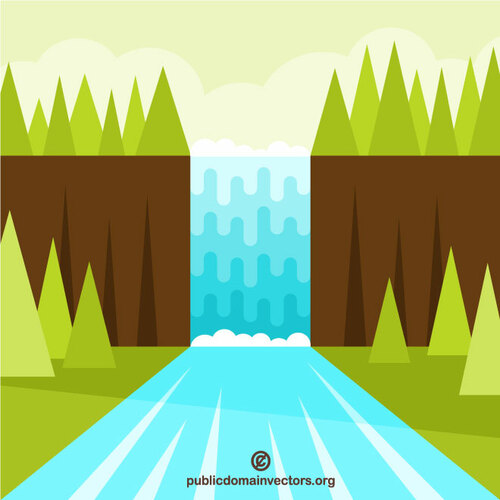 Waterfall vector drawing