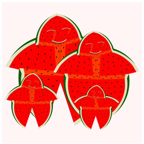 Vector image of watermelon family