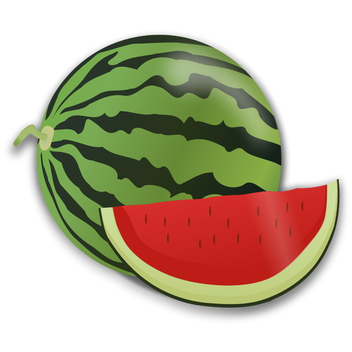 Watermelon and slice vector image | Public domain vectors