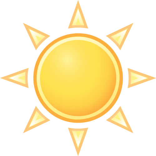 Vector drawing of color weather forecast icon for sunny sky
