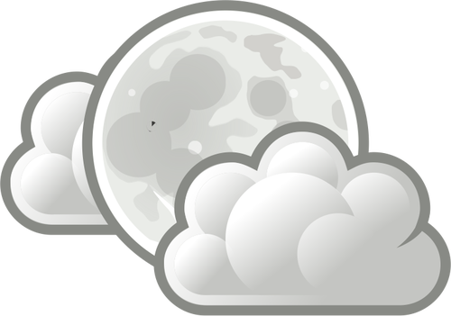 Color weather forecast icon for light clouds at night vector clip art