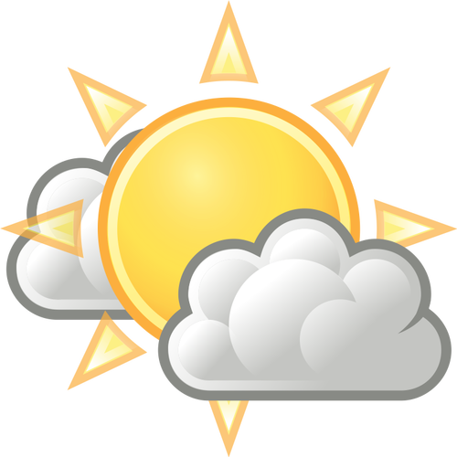 בתמונה וקטורית של צבע הסמל תחזית מזג האוויר עבור מרווחי שטוף שמש