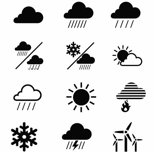 Meteorologie vektorové ikony pack 2