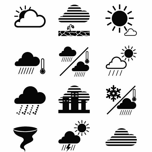 Väder vector ikoner pack 1