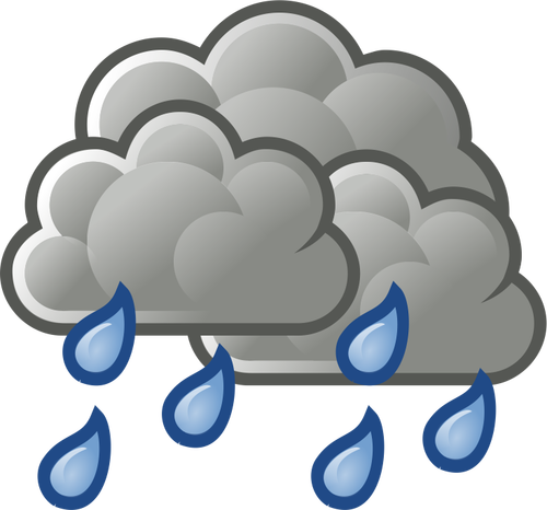 Color weather forecast icon for rain vector illustration