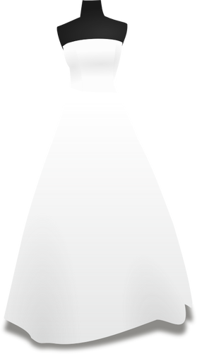 White wedding dress on a stand vector image