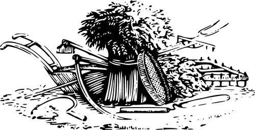 Herramientas de cosecha de trigo gráficos vectoriales