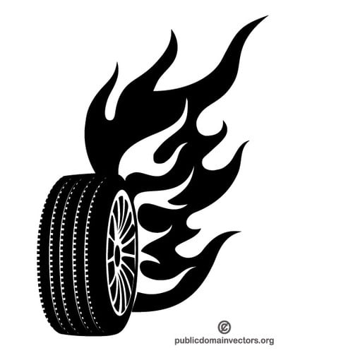 Wheel on fire