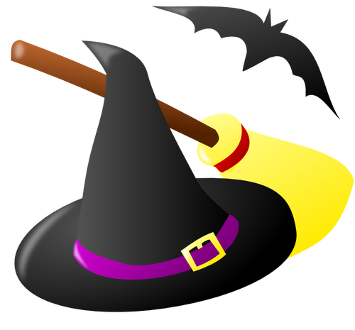 Farge Halloween hekseri vector illustrasjon